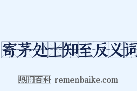 寄茅处士知至反义词是什么意思的图片